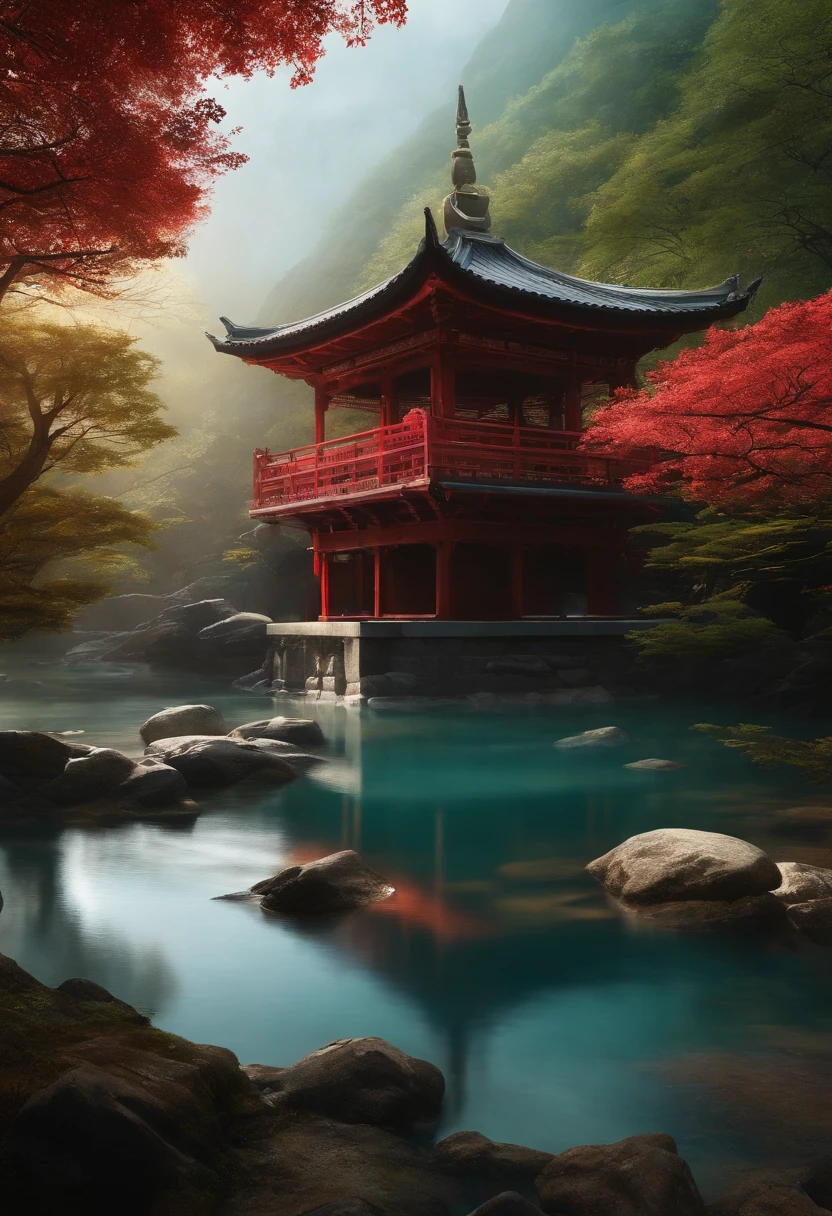 Styhuke, (SGNOVELCG:1.2), SGZERONOVELCG, DDIM_HumaDDIMs, Japanese Shrine, scenecy, water, mistborn