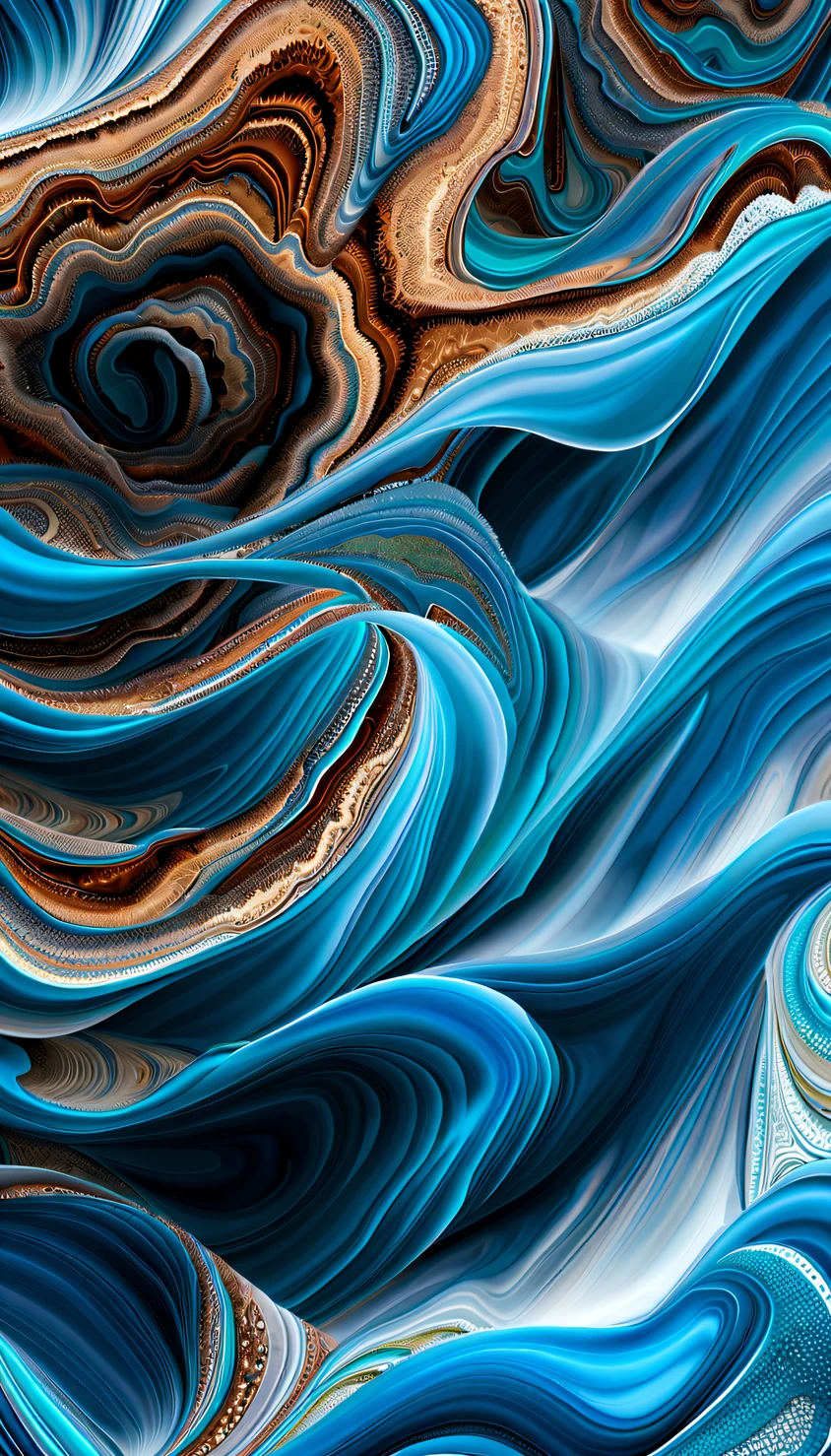 of a guy，Wear a witch-inspired haute couture of the sea，Sand and foam,
blue colors，Jupiter，The gas swirls like sand, swirling sand and foam, Blue foam
revolve,marbled swirls, The texture is like sand, Haute couture, Dust and bubbles in the background - AR 9:16 -- Test -- Creativity