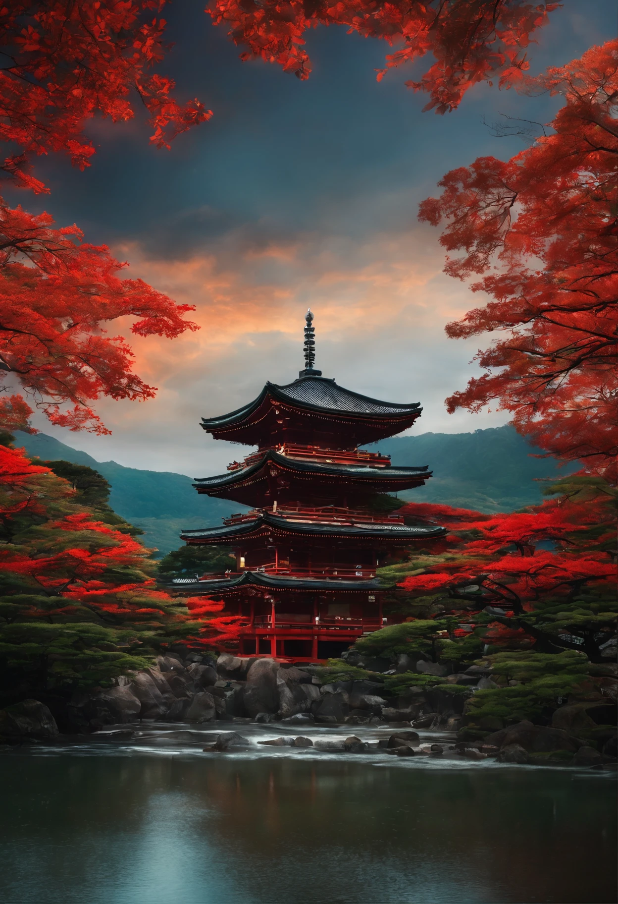 styhuke, (sgnovelcg:1.2), sgzeronovelcg, DDIM_Humadim, Shrine of Japan, scenecy, Water, Mistbone