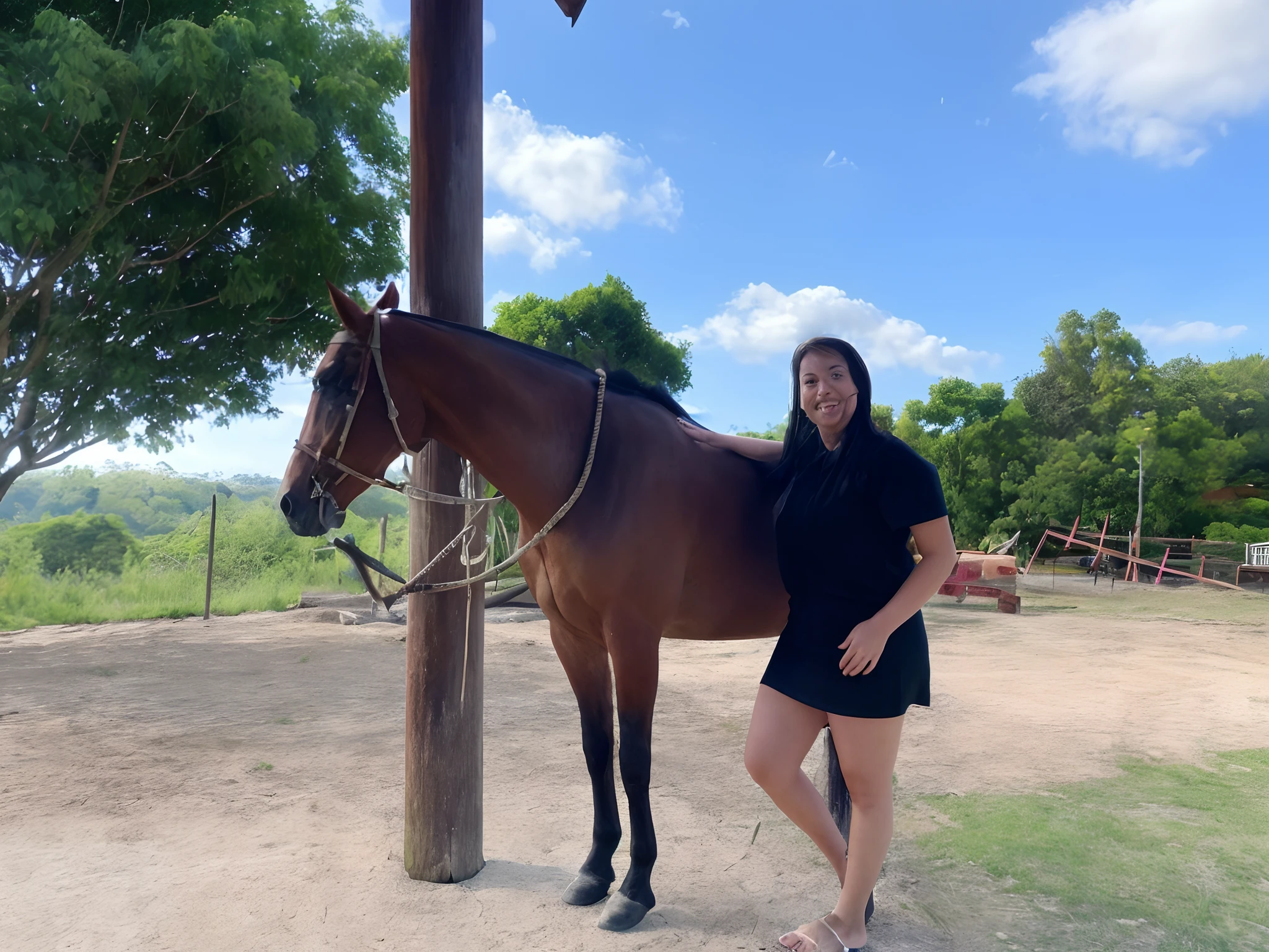There's a woman next to a horse in a field, cavalo no fundo, com cavalo conduzido, 👰 🏇 ❌ 🍃, Directed by: Hannah Tompkins, Malika Favre, andar a cavalo, imagem de perfil, por Romain brook, Mulher de 30 anos de Cuba, standing in an arena, fotografia completa, em um cavalo, standing astride a gate