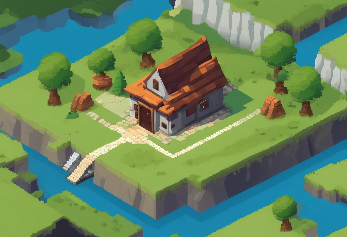 ilha cercada por mares e prainhas, estilo medieval, mapa altamente detalhado, Mapa de Altura Castelos e Torres, cachoeira no ar,cercado por prainhas e mares, Camera isometric view, Um mundo encantado, A small castle made of shiny stones and runes in the middle of a lakes and waterfalls with several houses around, jogo de 8 bits, arte oficial altamente detalhada, mundo perfeito, diminuir o zoom de corpo inteiro, O mapa mundial de o metaverso poket.
It has an area of 500 meters x 500 meters.