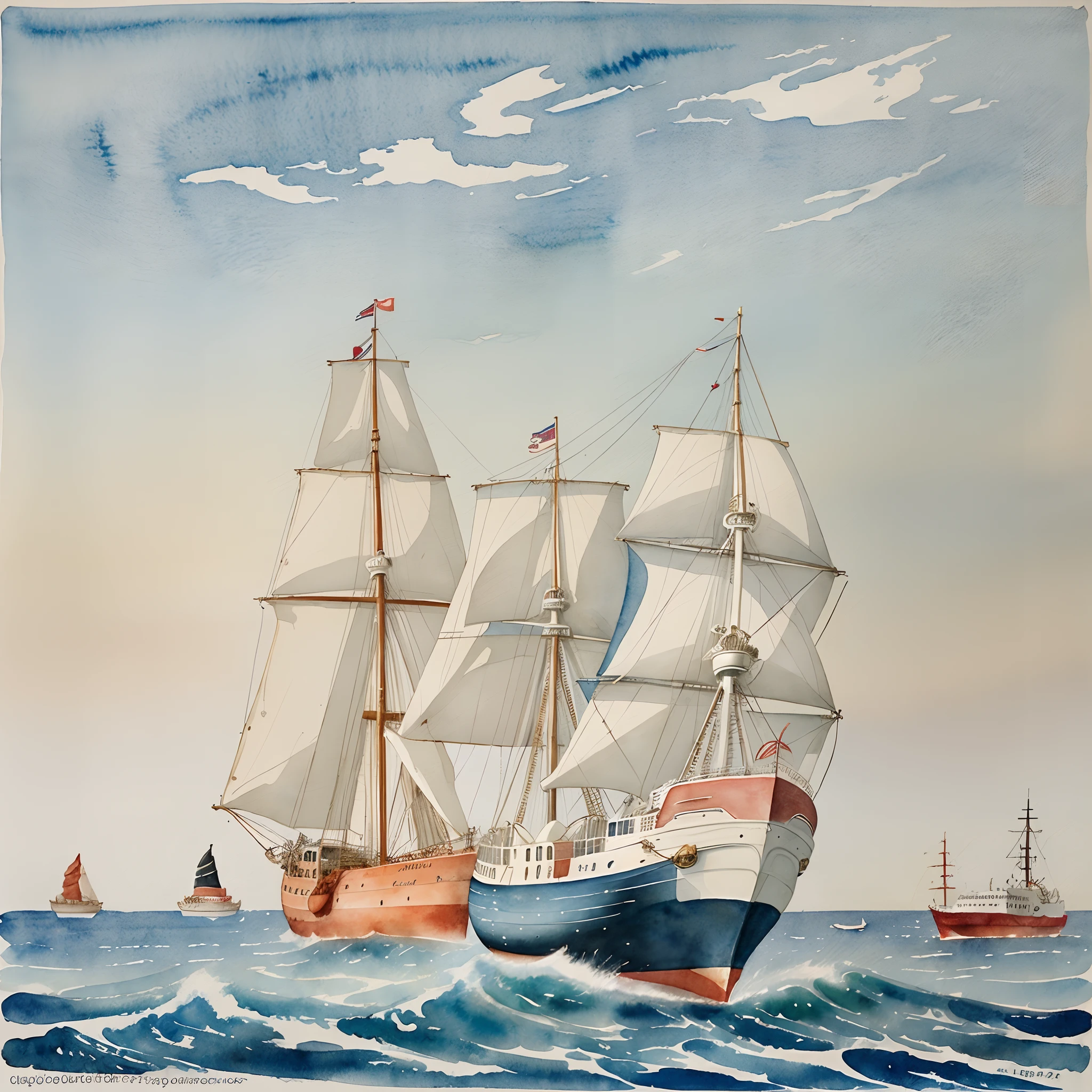 Nautical: These watercolors focus on maritime themes, such as ships, lighthouses, and coastal scenes.