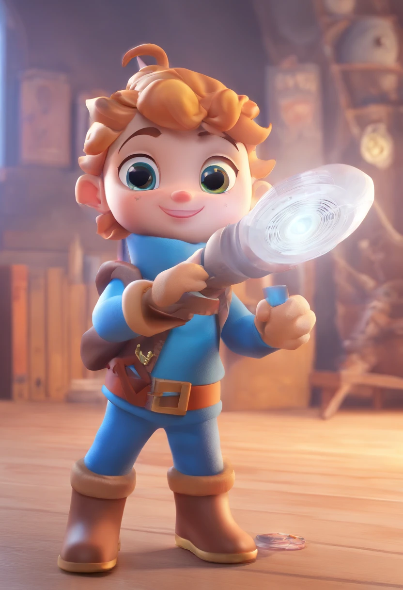 best quality, master part, fotorrealista, extremamente detalhado CG unidade 8k papel de parede, Chibi,1girl, Elsa,sozinho, cheio_corpo, sorrir, Olhando_em_visualizador, ao ar livre,