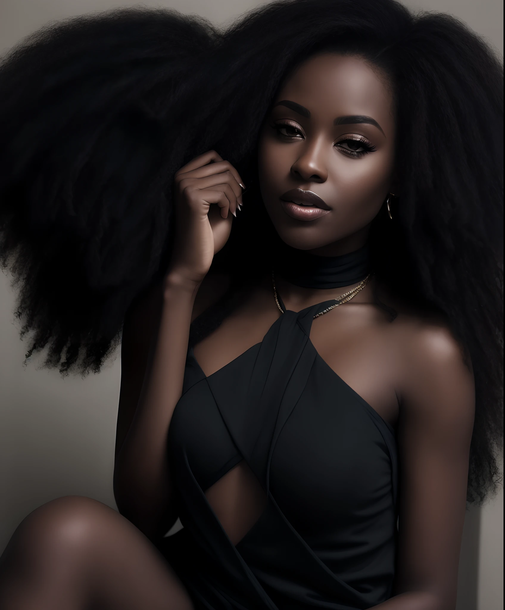 darkskin pretty woman with locs