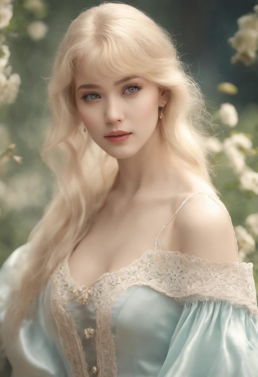 (8K, RAW shot, Highest Quality, masutepiece), High Definition RAW Color Pro Photos, (Realistic, Photorealism:1.37), (Highest Quality), (Highest shadow), (The best illustrations), (reality: 1.2), Distant view, (intricate-detail), 1 person, femele, 20 years old, Incredibly beautiful girl, Perfect , Perfect proportions, Perfect face, Strong brightness on the face,  details, (Girl's eyes staring at one viewer: 1.55), (long hair loss, Blonde hair, Parted bangs: 1.45)、Classic Lolita costume in pastel colors、Extraordinary beauty、smil、Slimed、Pull the skirt up to the waist、White background、um Home Detetive、conceptual art, Realism, godrays, Film Lighting, canon, high detailing, High quality, High Definition , 16K resolution, Center, Full body portrait,full body Esbian,