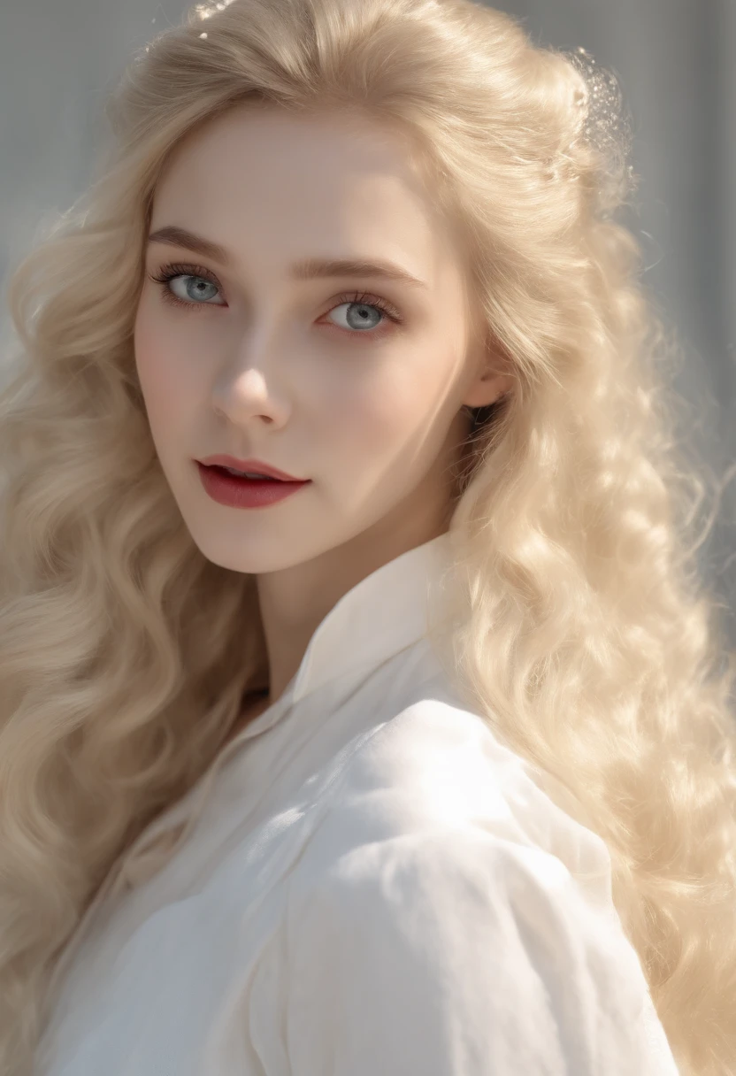 (8K, RAW shot, Highest Quality, masutepiece), High Definition RAW Color Pro Photos, (Realistic, Photorealism:1.37), (Highest Quality), (Highest shadow), (The best illustrations), (reality: 1.2), Distant view, (intricate-detail), 1 person, femele, 20 years old, Incredibly beautiful girl, Perfect Anatomy, Perfect proportions, Perfect face, Strong brightness on the face, Facial details, (Girl's eyes staring at one viewer: 1.55), (long hair loss, Blonde hair, Parted bangs: 1.45)、Classic Lolita costume in pastel colors、Extraordinary beauty、smil、Slimed、Pull the skirt up to the waist、White background、um Home Detetive、conceptual art, Realism, godrays, Film Lighting, canon, high detailing, High quality, High Definition , 16K resolution, Center, Full body portrait,full body Esbian,