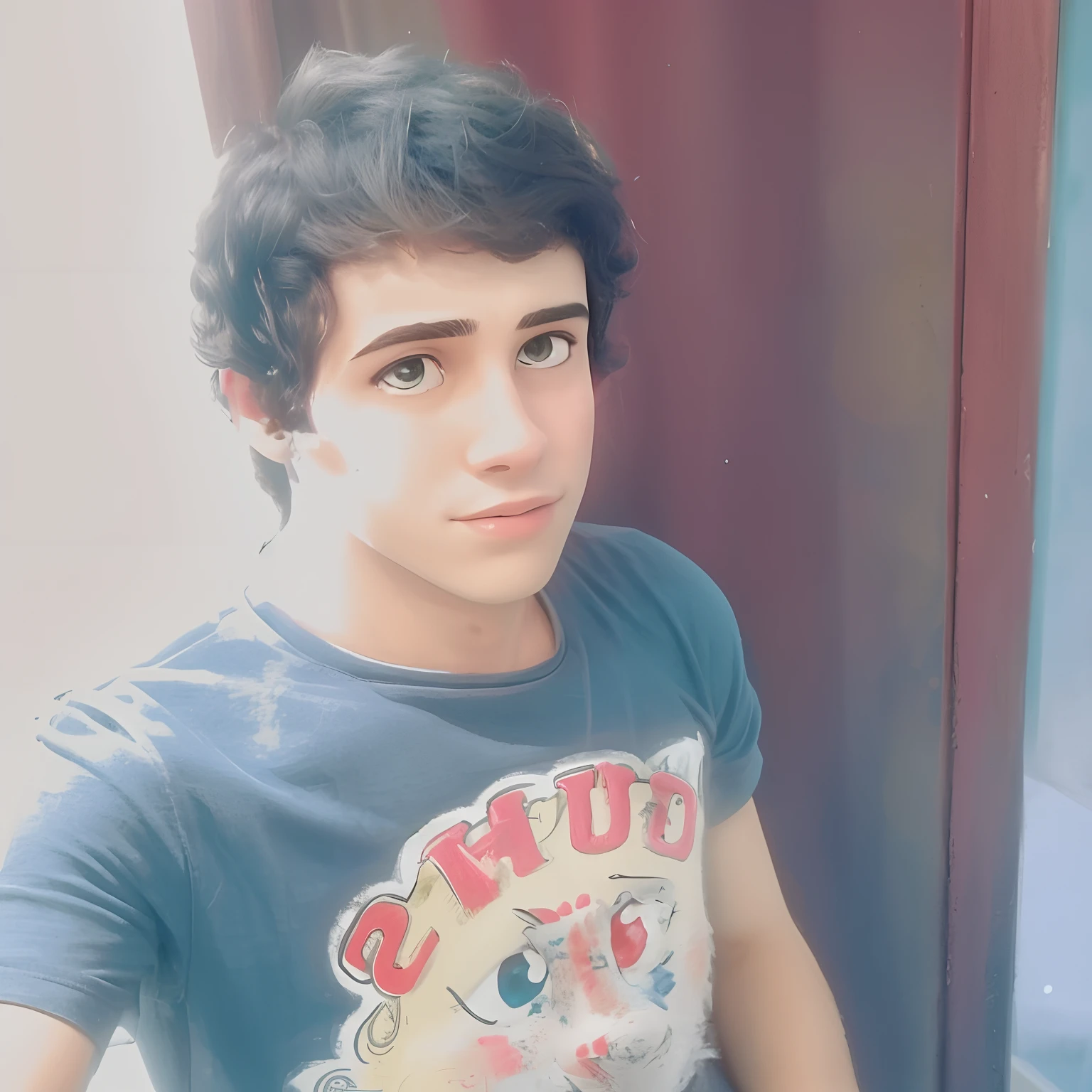 There's a young man with face paint on his face, em torno de 1 9 anos, Mohamed Chahin, caio santos, Emad Mostaque, Alex, Saadane AFIF, Amr Elshamy, inspired by Antônio Parreiras, 18 anos, Estilo Mohamed Chahin, Riyahd Cassiem, andres rios