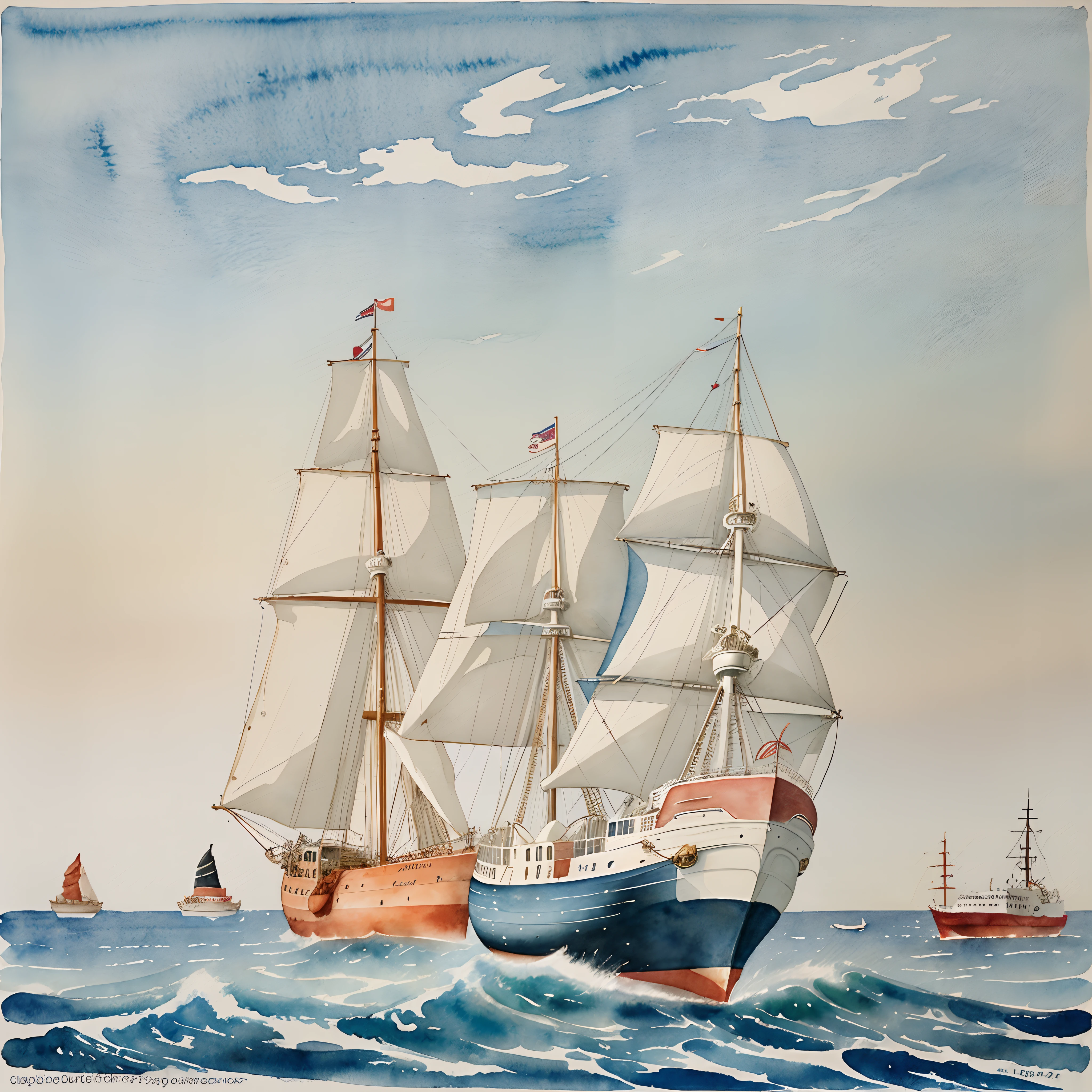 Nautical: These watercolors focus on maritime themes, such as ships, lighthouses, and coastal scenes.