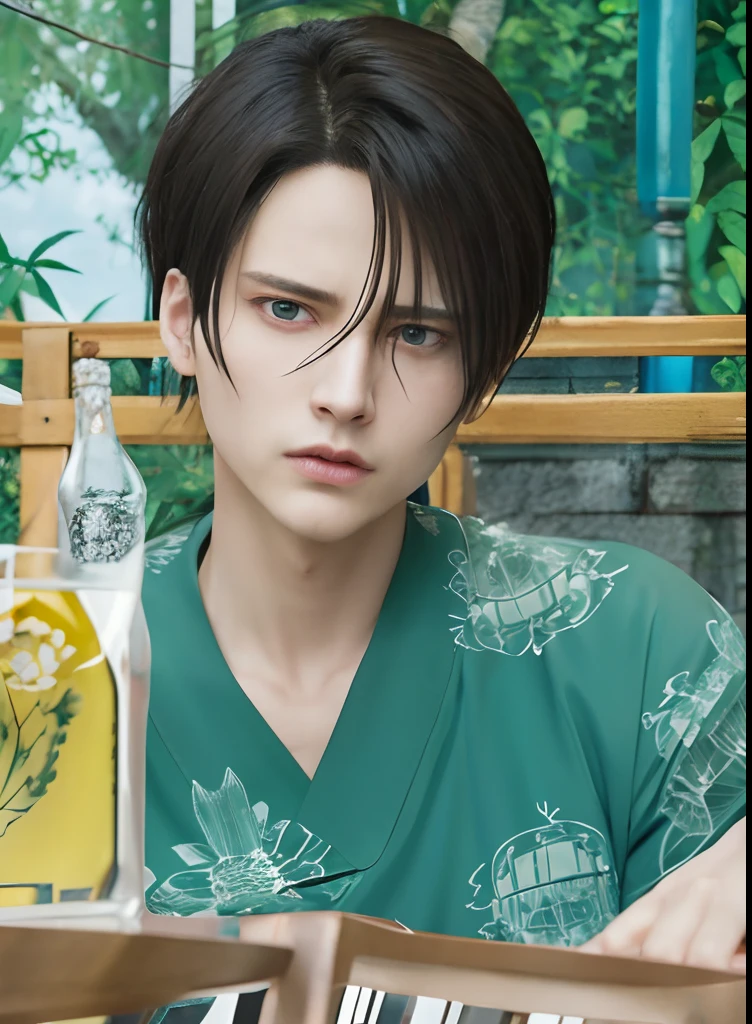 portrait of levi Ackerman, comma haircut, in the anime film, in attack on titan, levi Ackerman ,realistic, ultra details, strong jawline