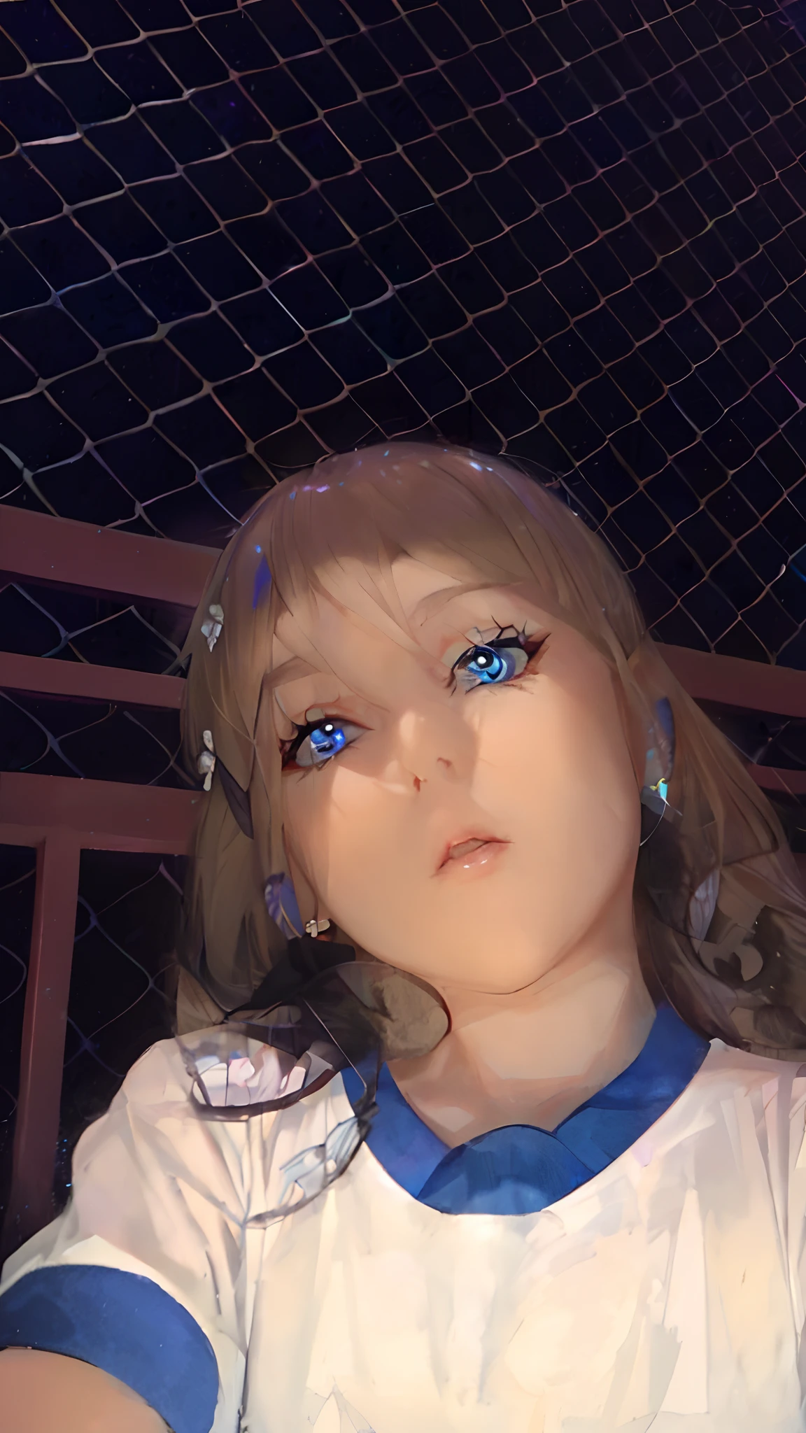 (Overhead view),dynamic angle,ultra-detailed, illustration, close-up, straight on, 1girl, (fantasy:1.4), (azure blue eyes:1.233),Her eyes shone like dreamy stars,(glowing eyes:1.233),(beautiful and detailed eyes:1.1),(Silver hair:1.14),(messy hair,very long hair,french braid,hair between eyes,sidelocks), (+(bule hair flower:1.14)),(chiffon dress,bule flower pattern in uniform)/=(military uniform:1.24),(detached sleeves,wide sleeves),(fingerless gloves),choker,(miko thighhighs),High heeled boots,(expressionless,closed mouth),(standing), (classical Princess boudoir with dressing tableand french windowin a white ancient palaces),(white flowers,bloom),(abysmal sea),(flowing water),(a dull blue world tree:1.14),(ruins),(night:1.2),dreamy,soul,(fluorescence),(flying translucent blue butterflies:1.15), [[delicate fingers and hands:0.55]::0.85],(detail fingers),(yubao:0.5),