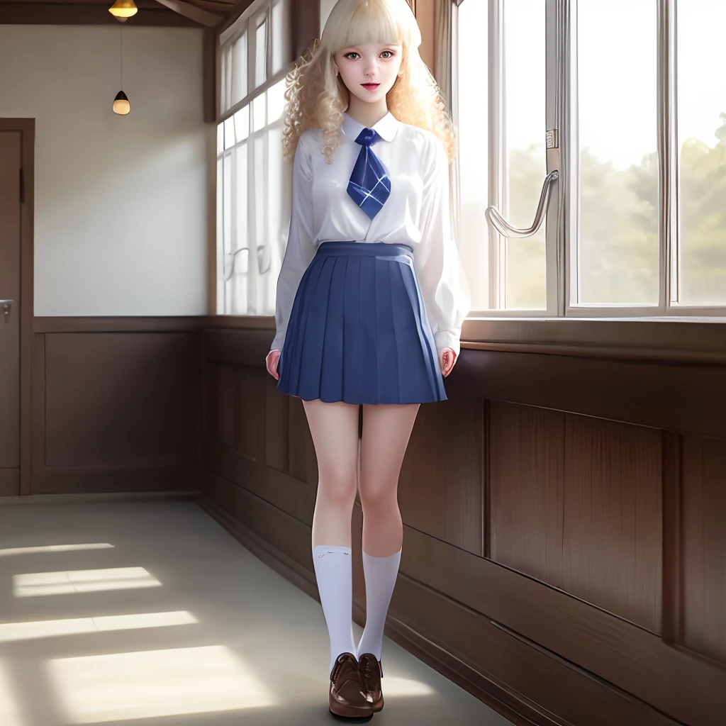 White stockings,short skirt,nakeness