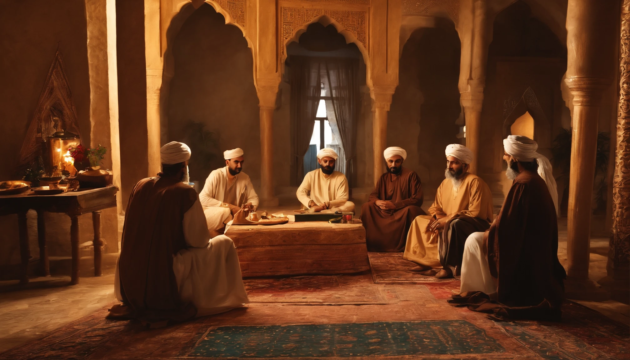 the companions of the prophet Muhammad sayyidina Ali bin Abi Talib, Umar bin Khattab, Abu Bakr Ash-Shiddiq, Abu Sufyan, at his house Rasullullah was sick