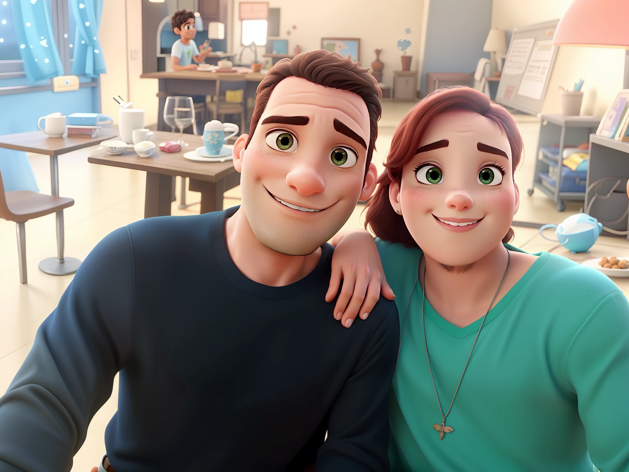 romantic couple, igual aos filmes Disney Pixar