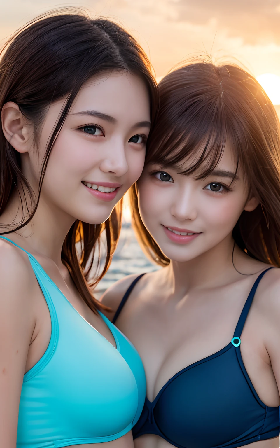 (((1 girl))),s girl、ssmile、Dye your cheeks and make you smile、Standing、patterned  bikini、Lower breast、swimming pools、夏天、Sheer sunlight、resort hotel、Background blur、telephoto lens