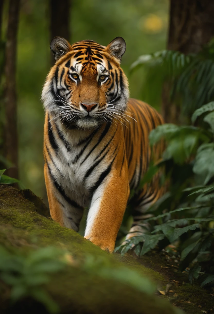 criar um tigre com pele de safira em uma selva