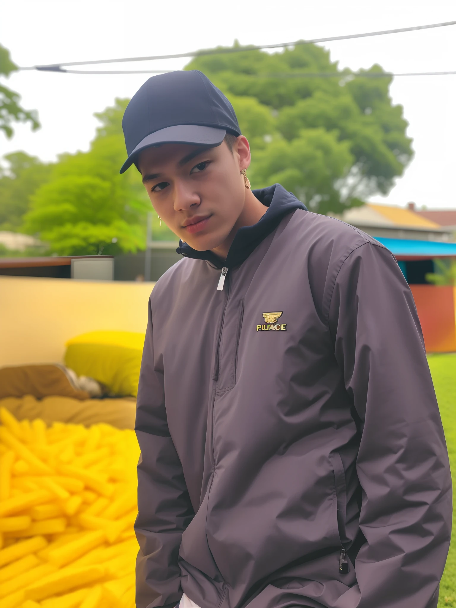 arafed man sitting on a bed with a stuffed animal, low quality footage, bladee from drain gang, 1 7 - year - old boy thin face, grainy footage, tommy 1 6 years old, instagram story, thawan duchanee, low quality video, taehyung eating gucci fries, giga chad crying, ruan cute vtuber