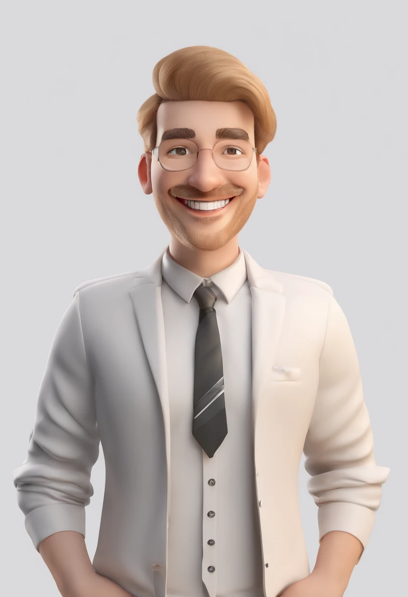 Smiling man with white background and front lighting