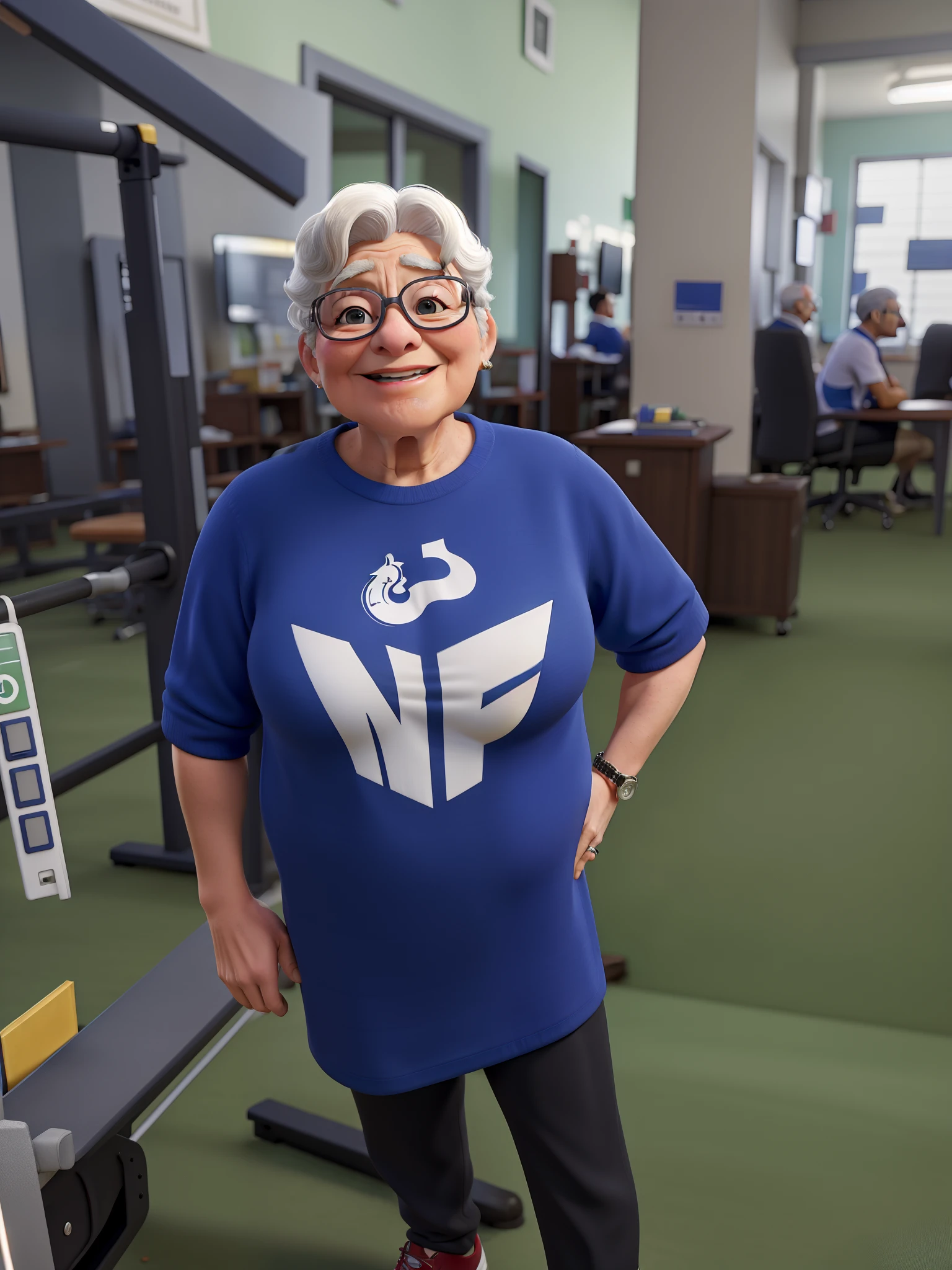 Mulher de 69 anos em uma academia