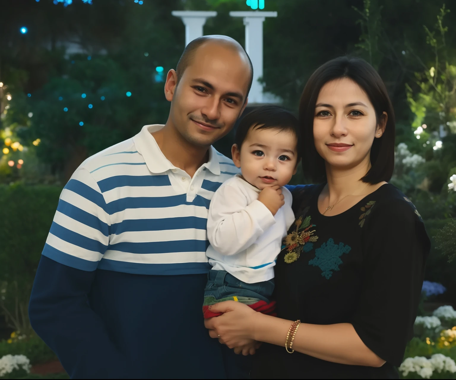 Mom dad and daughter image for name ceremony card