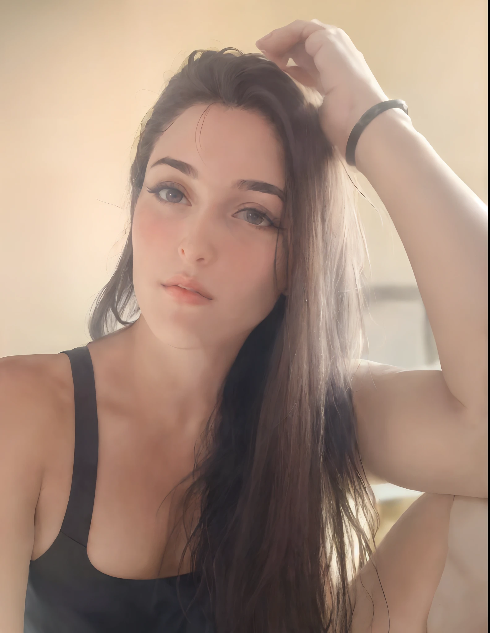 mulher arafed com cabelo comprido e uma regata preta, Mulher de 30 anos, 3 0 anos de idade mulher, sem maquiagem, imagem de perfil, profile view, selfie de uma jovem mulher, Me ajuda, Angiewolf, 18 anos, italian looking emma, Mulher francesa de 30 anos, Kaitlyn Michelle Siragusa, rosto suado