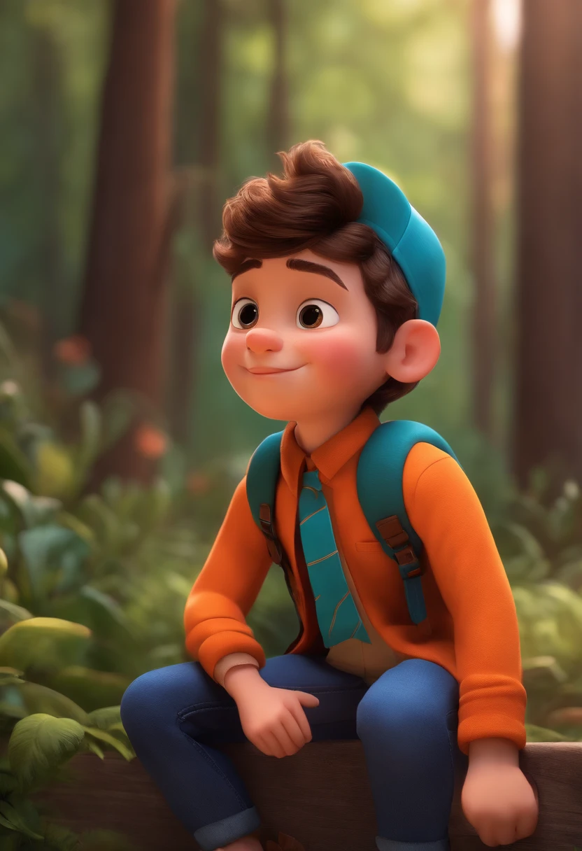 Image of a boy for a story in a YouTube video in Pixar format, He's the  allabester, He's the class leader, He's outgoing, Playful and gets up for a lot of things