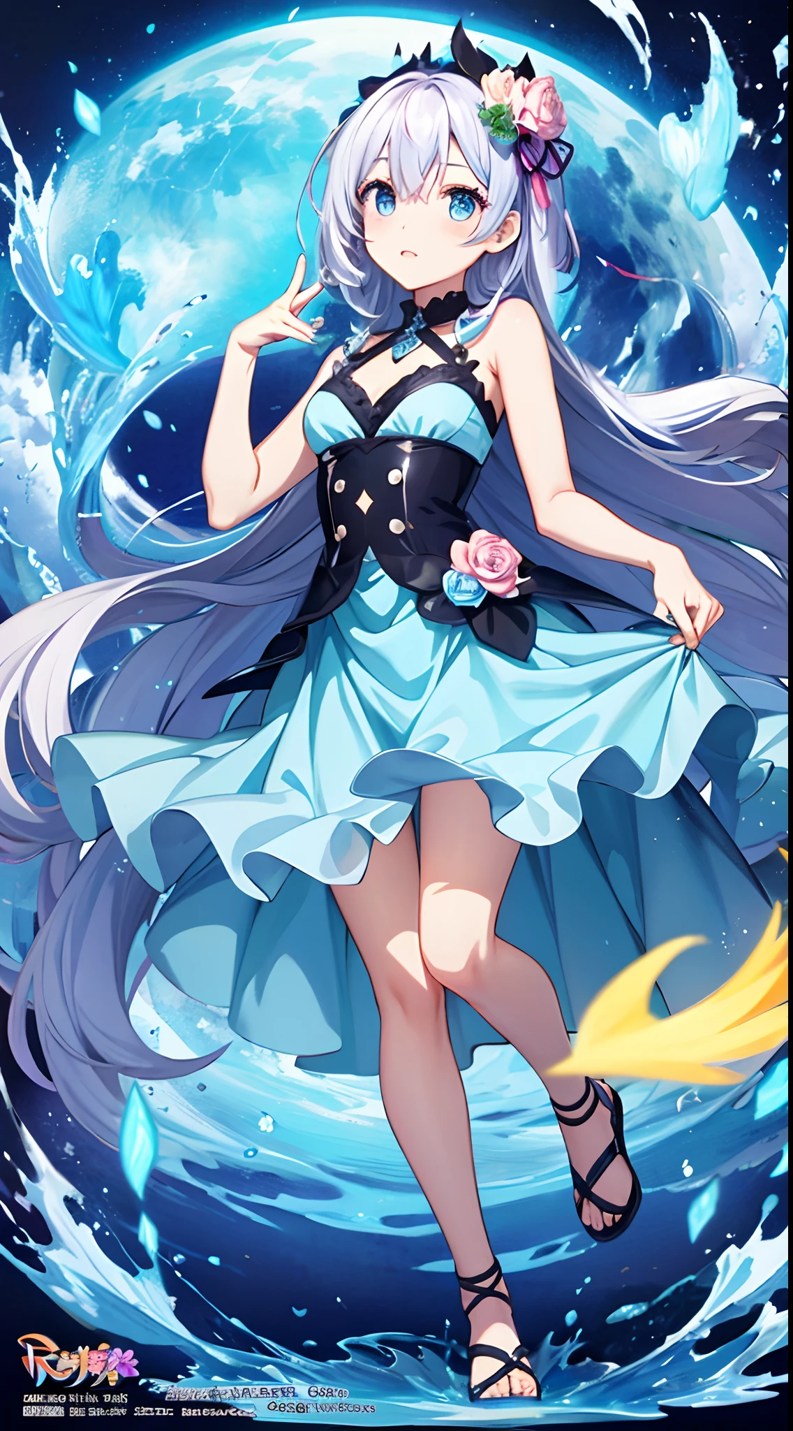 Change hair color to light blue、Redrawing