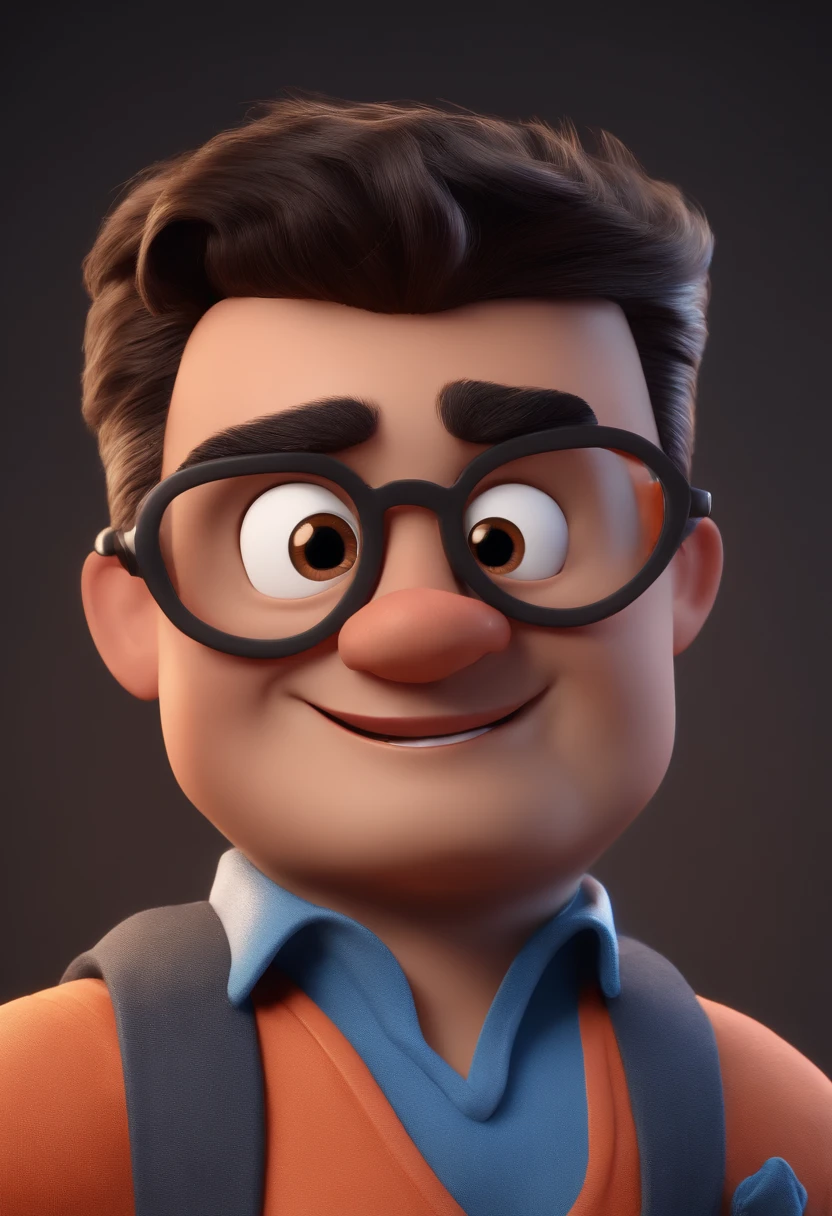 Cartoon character of a man with black glasses and a blue shirt, animation character, Caractere estilizado, animation style rendering, 3D estilizado, Arnold Maya render, 3 d render stylized, toon render keyshot, Personagem 3D, Personagem 3D, 3d rendering stylized, 3 d character render, personagem de desenho animado, Personagem de close up, Pose de personagem, (Estilo Pixar) (master part:1.2) (Bokeh) (best quality) (pele detalhada) (textura detalhada) (8k) (argila) (Cinematic lighting) (foco nítido