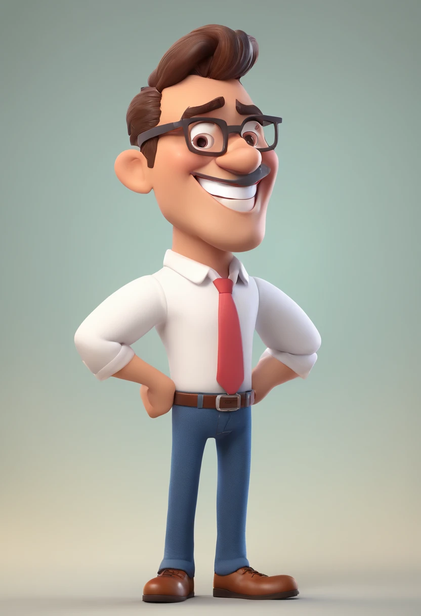 Smiling Man Illustration, sorriso insano, Homem de pele marrom com um sorriso gigante, happily smiling at the camera, sorriso atrevido, he's smiling, sorriso muito grande, Macho sorridente, foto de perfil headshot, rindo sorriso enorme, desenhando no estilo de Arte 3D, c4d, fundo de cor branco puro, estilo disney, estilo pixar render ilustracao Super Detalhe, 8k