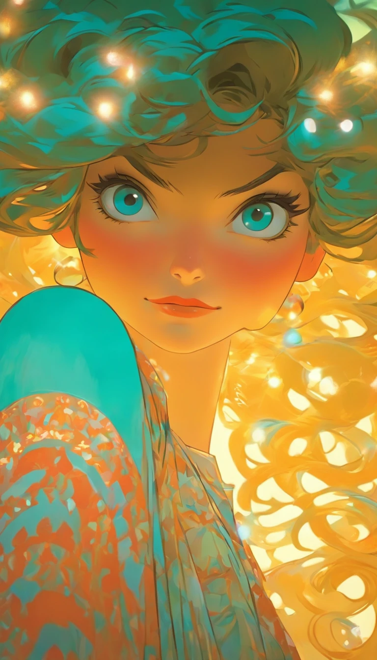 Arte hiperrealista de personagens femininas por David Hockney e Alphonse Mucha, arte de fantasia, Arte realista, dynamic lighting, art-station, volumeric lighting, Rostos altamente detalhados, 8 mil,Full HD, Concedido,, 1girl, No escuro, sombra profunda, discreto, Cowboy baleado, (Traje Oficial: 1.4), Cabelos compridos, cana, cabelo com luzes pretas
