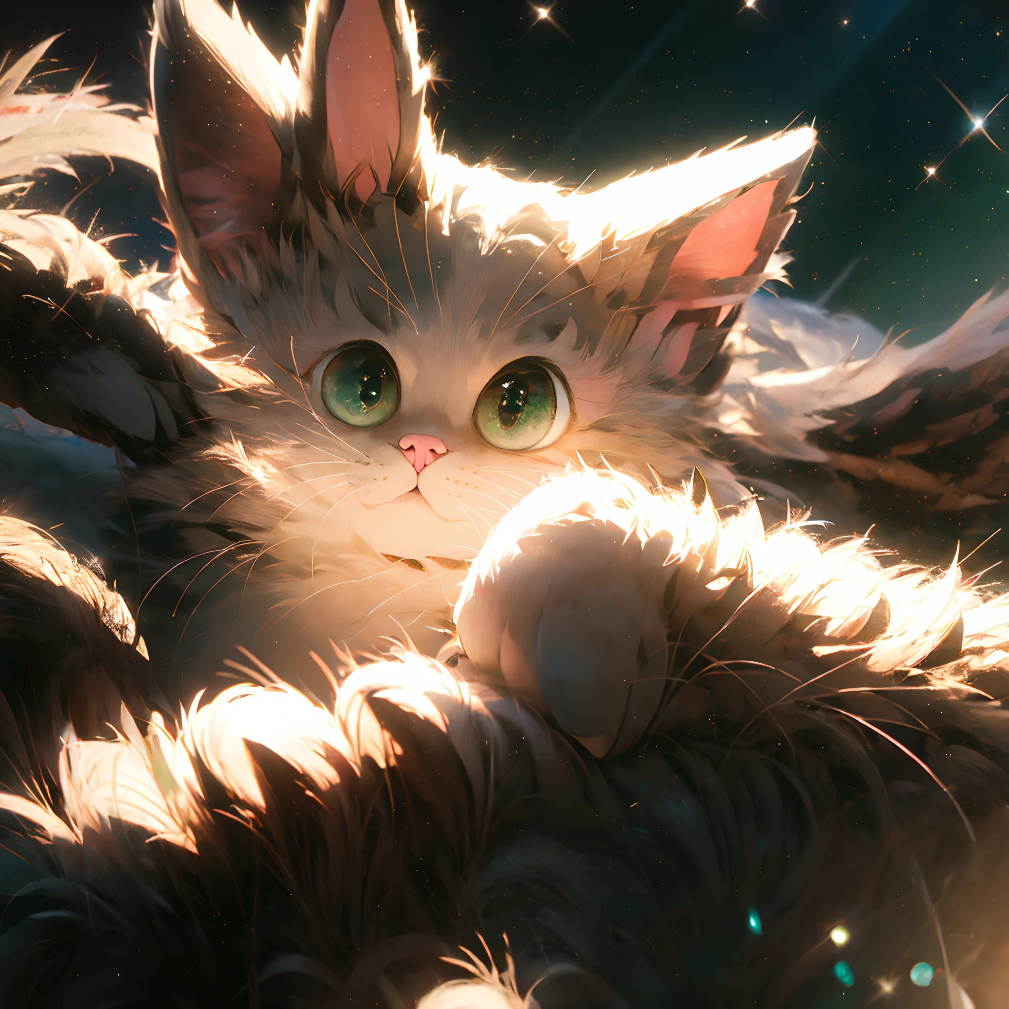 On a sunny afternoon,I sat on the couch,The mood is decadent,dysphoria。sudden,My little kitten at home has shining green eyes,Lightness came into my sight。It rubbed its soft fur against my hand,As if to tell me,Everything will be fine。