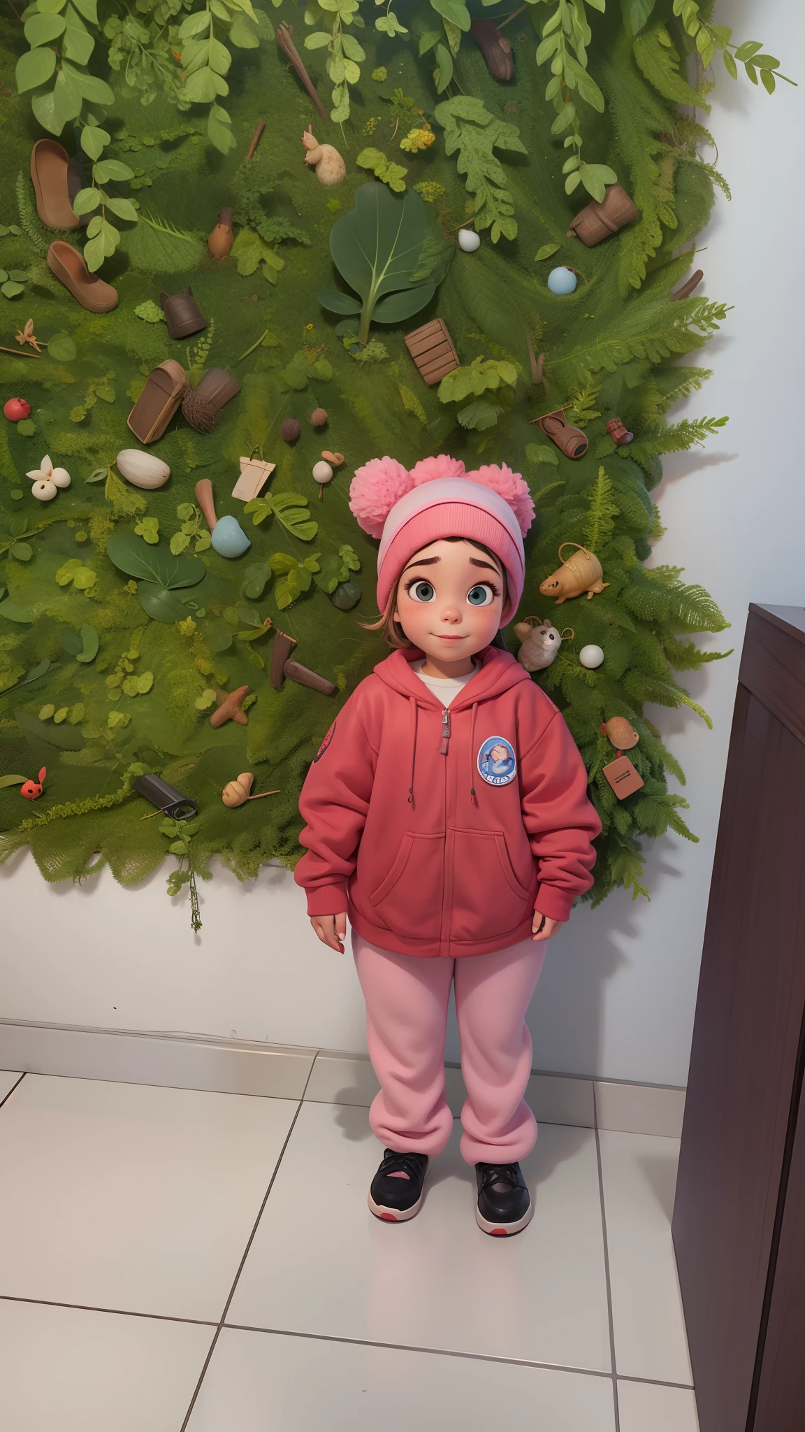 Uma menina com roupa de inverno, Disney Pixar.