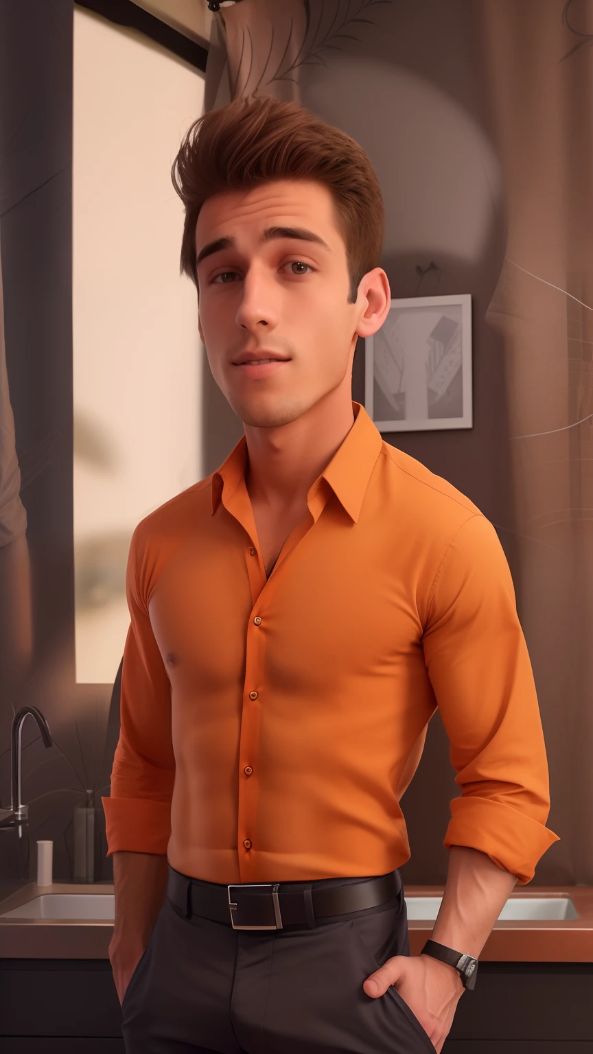 Handsome teen with erection