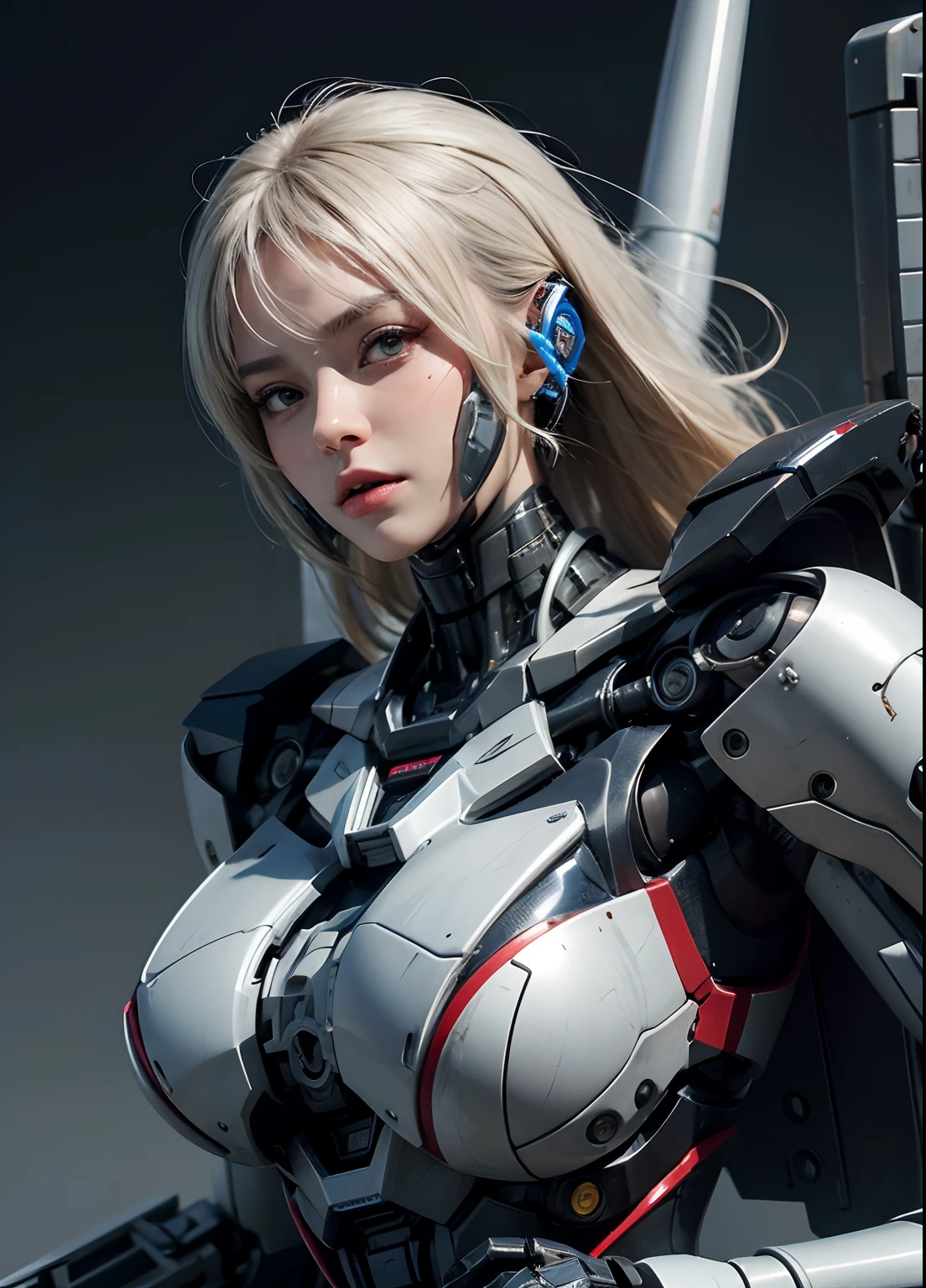 Textured skin, Super Detail, high details, High quality, Best Quality, hight resolution, 1080p, hard disk, Beautiful,(cyborgs),(Missiles from the chest),(Machine gun from both hands),beautiful cyborg woman,Mecha Cyborg Girl,Battle Mode,Girl with a Mecha Body,She wears a battle cyborg mech with a weapon,Fulll body Shot