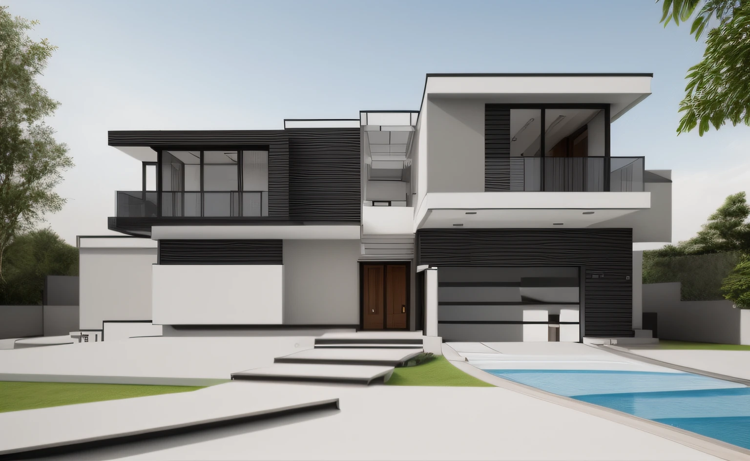 villa, exterior, draw photo