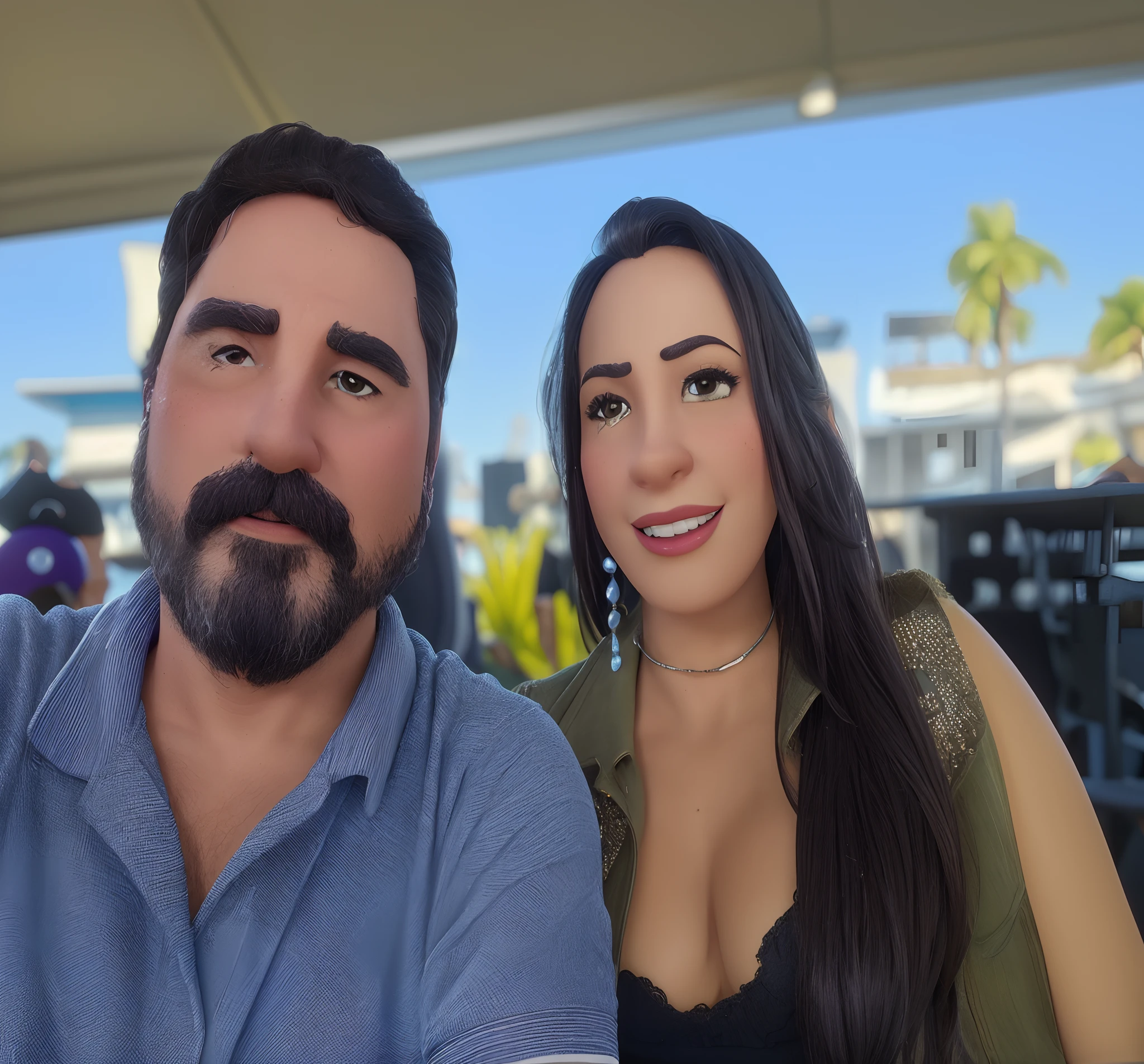 Casal , Animation Characters, Caractere estilizado, animation style rendering, 3D estilizado, Arnold Maya render, 3 d render stylized, toon render keyshot, Personagem 3D, Personagem 3D, 3d rendering stylized, 3 d character render, personagem de desenho animado, Personagem de close up, Pose de personagem, (Estilo Pixar) (master part:1.2) (Bokeh) (best quality) (pele detalhada) (textura detalhada) (8k) (argila) (Cinematic lighting) (foco nítido
