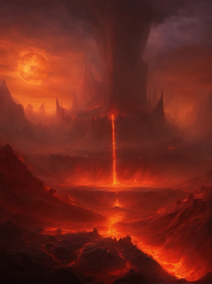 , Hellscape, The bottom of hell, Apocalyptic landscape of hell!!!!!, mustafar, Hell ruins, ! apocalyptic landscape!!,The Art of the Dark Sun, portal to hell, portal to hell, World of Warcraft art,
