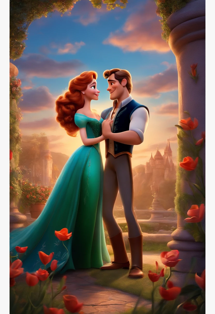 casal no estilo disney pixar, alta qualidade, melhor qualidade