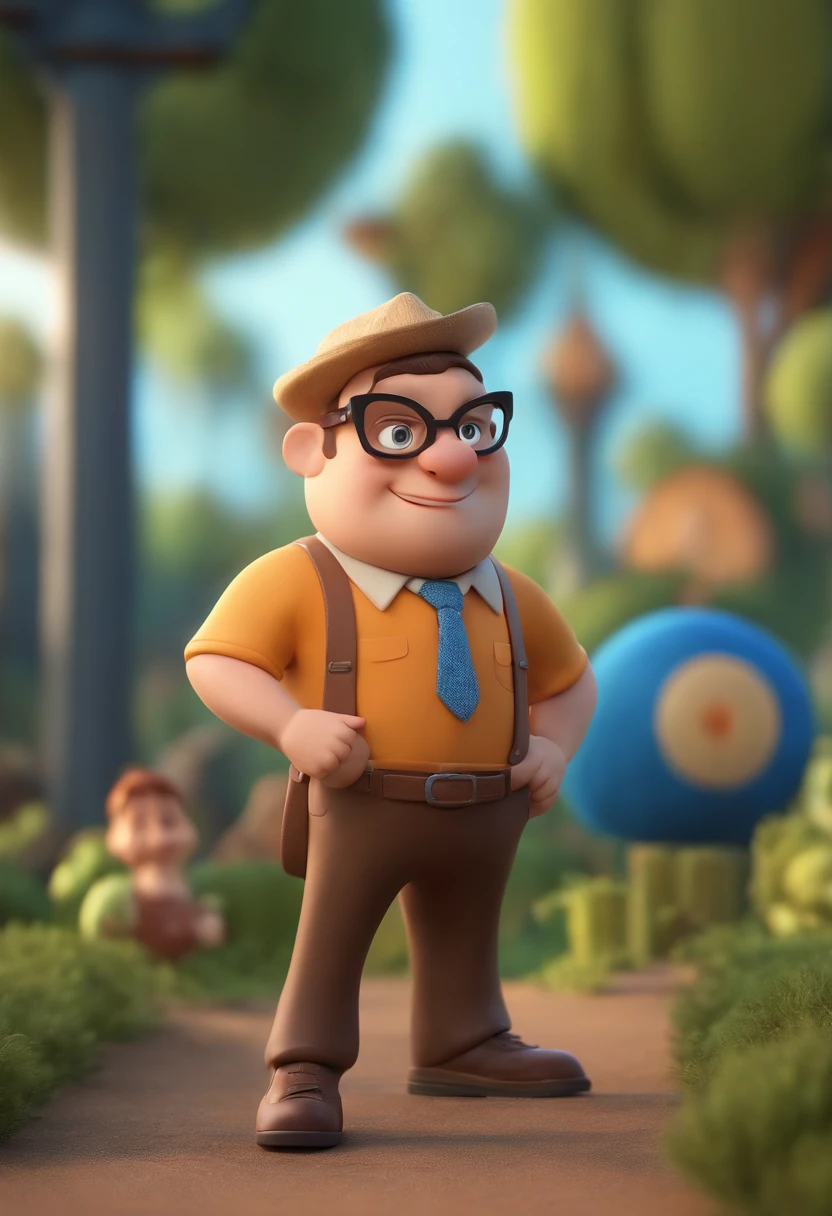 Cartoon character of a man wearing black glasses and a blue shirt, um personagem animado, Caractere estilizado, animation style rendering, 3D estilizado, Arnold Maya render, 3 d render stylized, toon render keyshot, Personagem 3D, Personagem 3D, 3d rendering stylized, 3 d character render, personagem de desenho animado, Personagem de close up, Pose de personagem, (Estilo Pixar) (master part:1.2) (Bokeh) (best quality) (pele detalhada) (textura detalhada) (8k) (argila) (Cinematic lighting) (foco nítido，Senta e vaza a parte superior do corpo