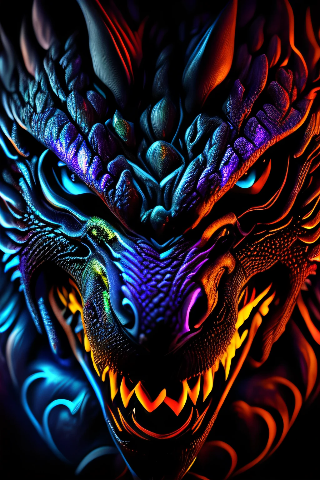 Dragon, Cyberpunk, 8K.