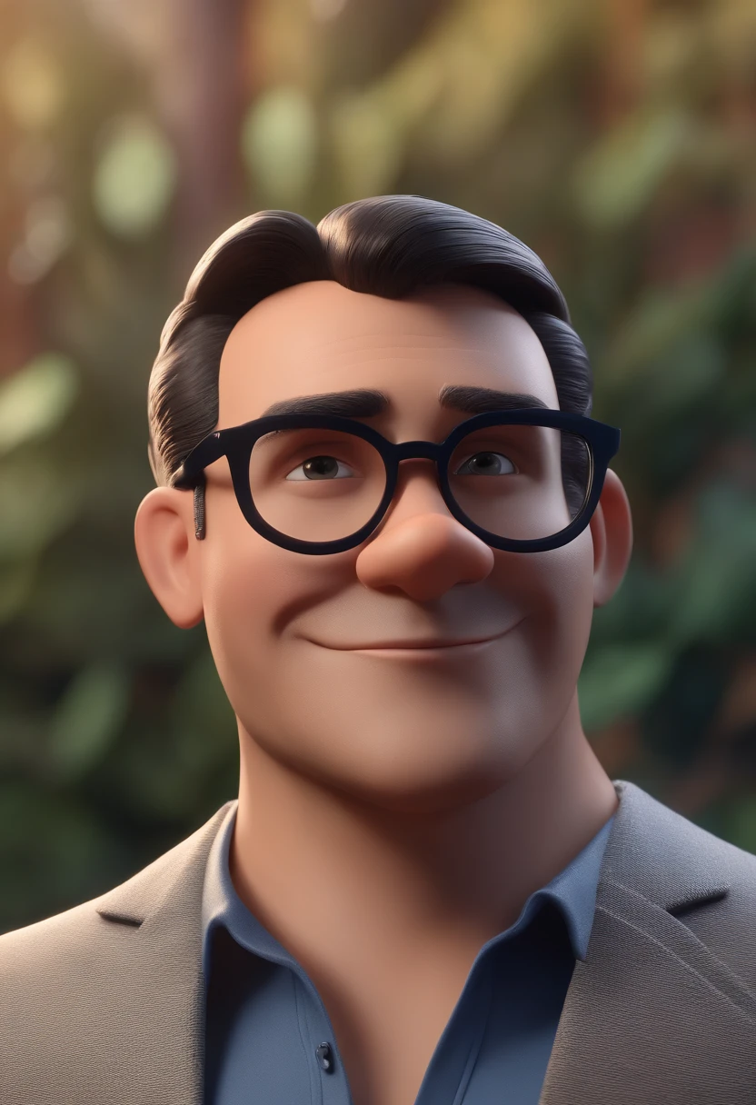 Cartoon character of a man with black glasses and a blue shirt, animation character, Caractere estilizado, animation style rendering, 3D estilizado, Arnold Maya render, 3 d render stylized, toon render keyshot, Personagem 3D, Personagem 3D, 3d rendering stylized, 3 d character render, personagem de desenho animado, Personagem de close up, Pose de personagem, (Estilo Pixar) (master part:1.2) (Bokeh) (best quality) (pele detalhada) (textura detalhada) (8k) (argila) (Cinematic lighting) (foco nítido