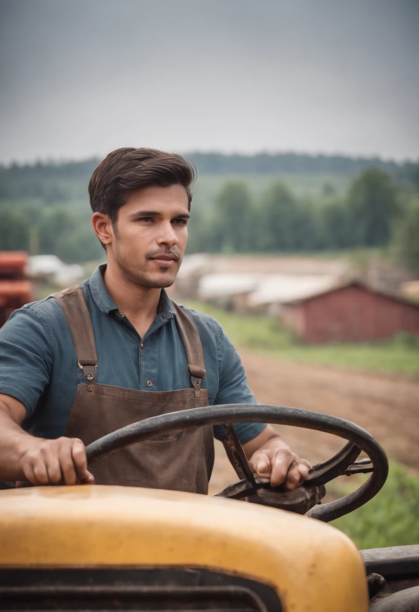 Factory worker driving tractor, alta qualidade, Definition of ulta