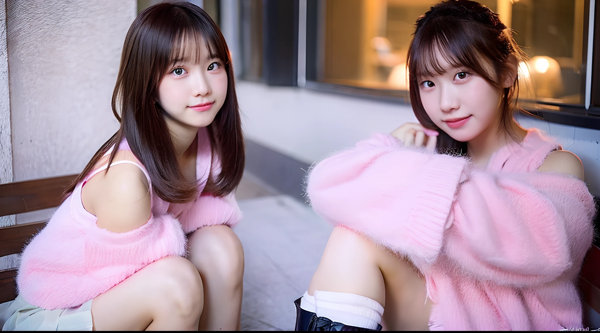18-year-old cheergirl in a pink miniskirt