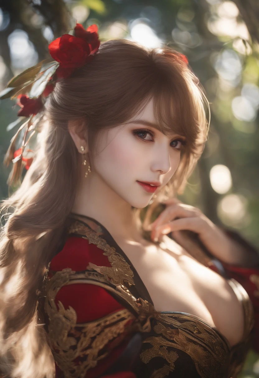 master part, best quality, soft lighting, absurdos, 1girl, foco solo, skin imperfection, dentadura da pele, rosto perfeito, Cara inchada, beautiful face, olhos grandes, olhos inchados, olhos perfeitos, Cilia, Hu Tao (Impacto Genshin) de Genshin Impact, ao ar livre, Floresta de Bambu, 8k, UHD, HDR, (master part:1. 5), (best quality:1. 5)