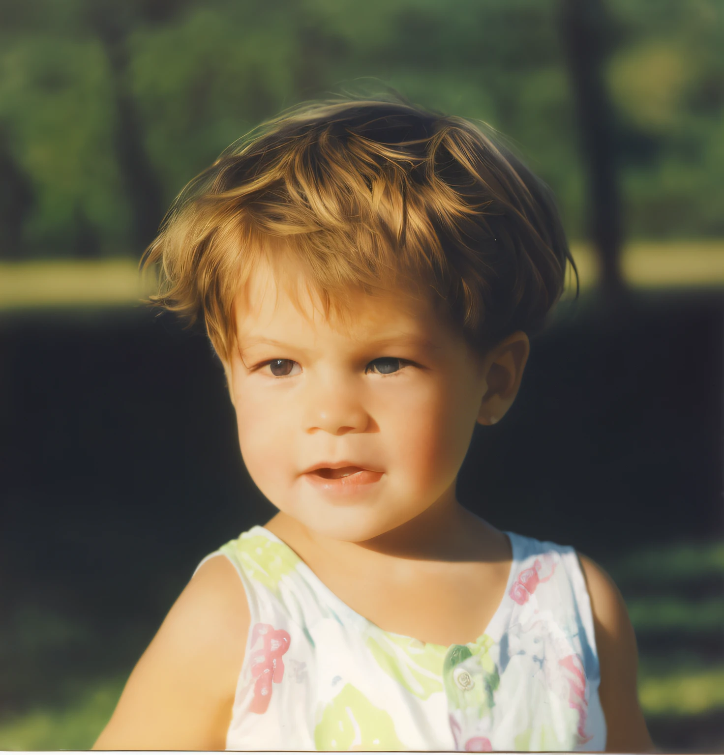 There's a  boy who's looking at the camera, little years old, t photograph, 4yr old, portrait young girl, M de Fujicolor, imagen vertical, joven, 2 years old, Cerrar 1 9 9 0, Taylor Swchild, Foto en color de los 90, imagen vertic