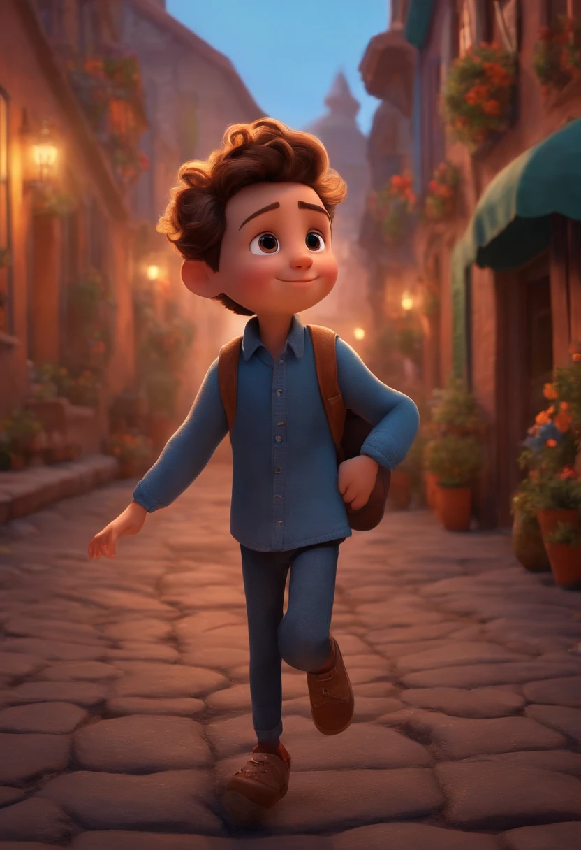 Image of a boy for a story in a YouTube video in Pixar format, He's the little allabester, He's the class leader, He's outgoing, Playful and gets up for a lot of things