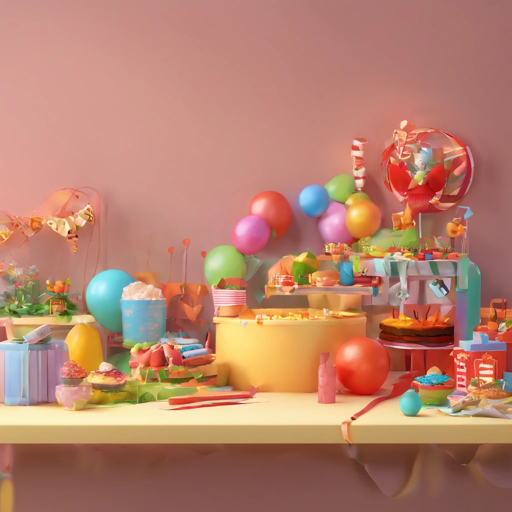 create a 3D movie poster inspired by Disney Pixar, The scene should be in Pixar's signature digital art style, com uma imagem de uma mulher parda, com cabelos curtos e lisos, um pouco grisalho, Wearing a pair of glasses, segurando uma tesoura e fita, On a table with multiple bows and ribbons,