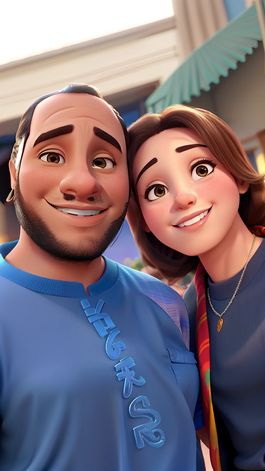 Casal feliz igual filme da Disney amor, ele pele morena , ela pele branca