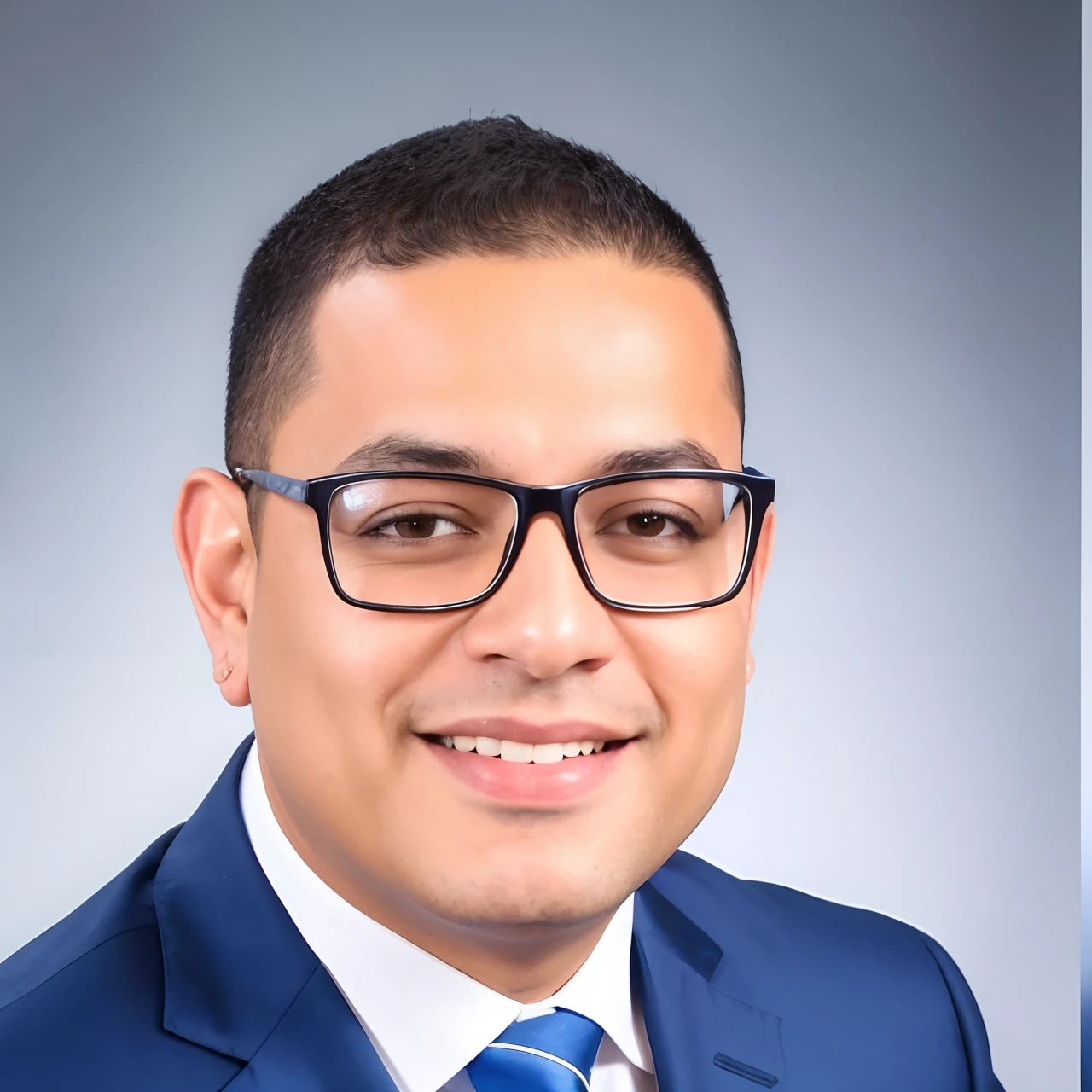 Homem de terno azul e gravata sorrindo para uma foto, Mohamed Chahin, foto de perfil headshot, foto de perfil profissional, imagem profissional, Cristiano Orrillo, taken in the early 2020s, foto do perfil, andres rios, Carlos Ortega Elizalde, Eloy Morales, foto headshot, Tiago Zapata, Amr Elshamy, Joel Torres