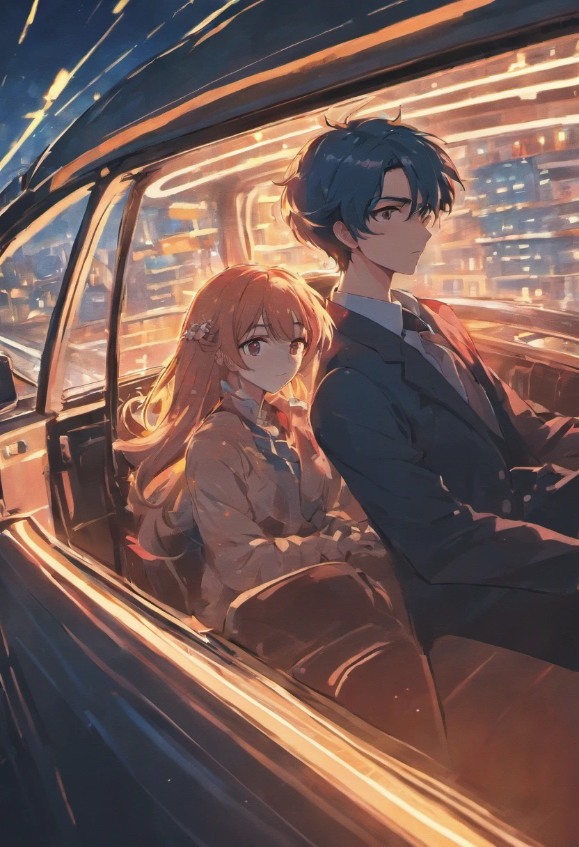 A husband and wife are driving