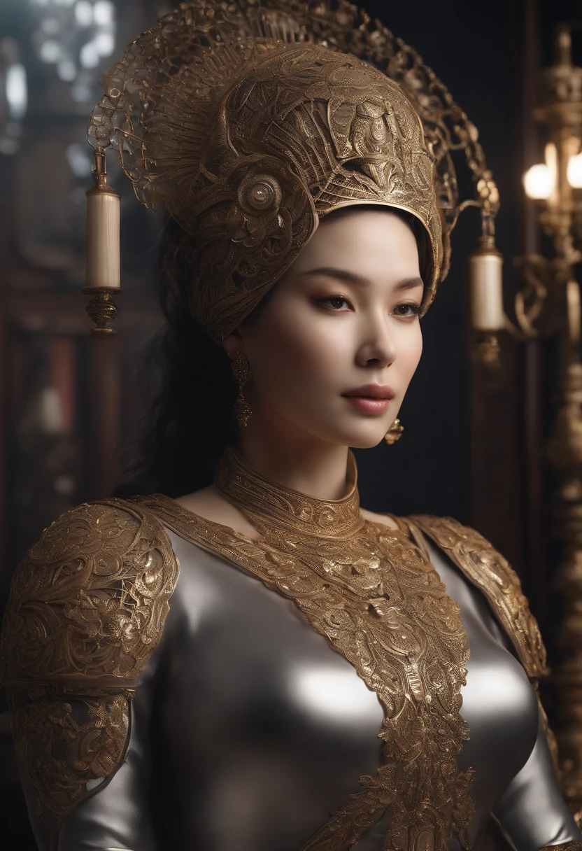 folha de caracteres, Ultra-detailed complex 3D rendering with Vietnamese porcelain profile, maximalist beautiful studio soft light, Rim lighting, detalhes vibrantes, renda, hyper-realistic, hand, facial muscles, electrical wires, microchip, elegante, fundo bonito, Octano, h.r. estilo giger